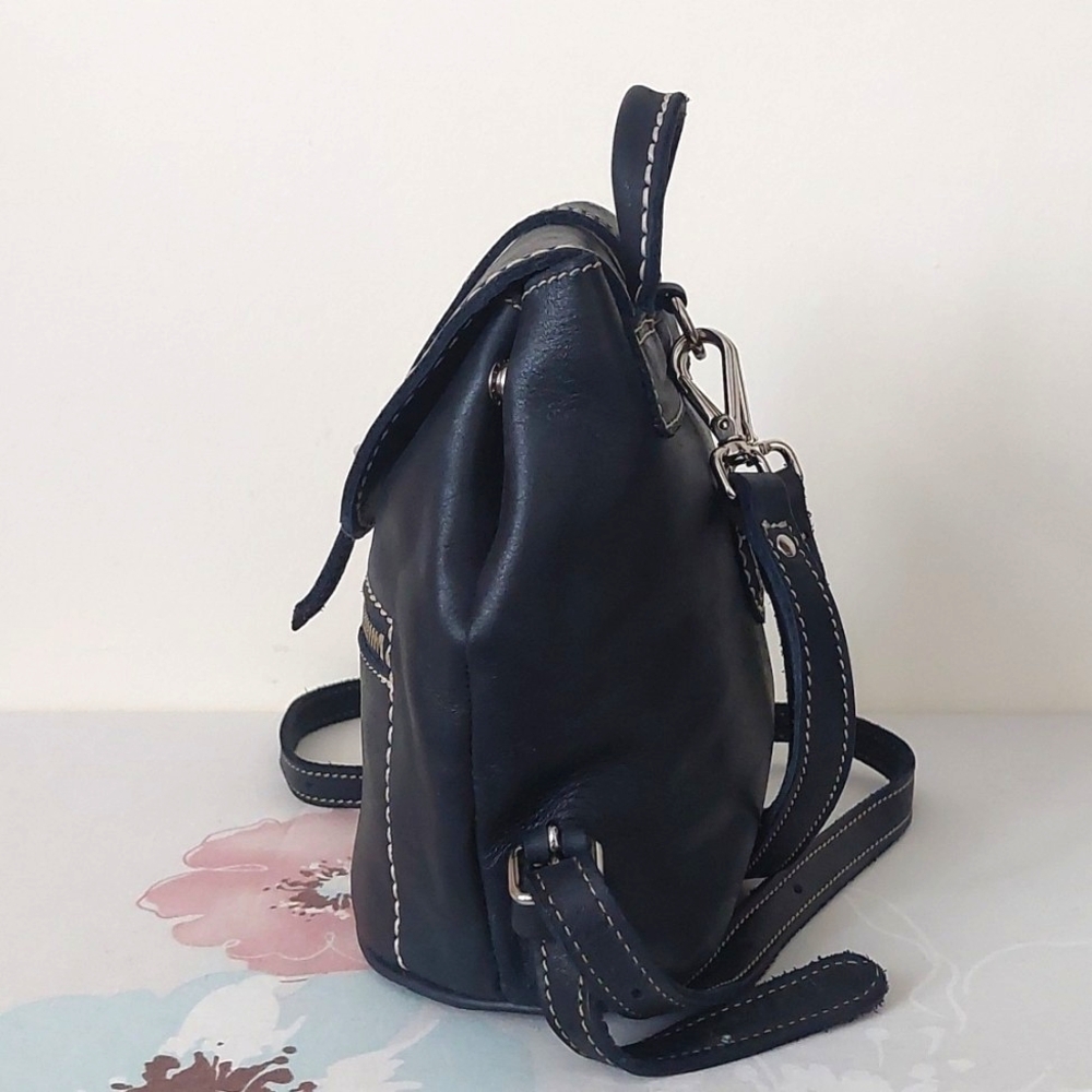 Vintage roots mini deep navy blue backpack - Picture 2 of 14